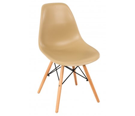 

Пластиковый стул Стул Груп, Eames бежевый / деревянный каркас