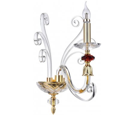 

Бра Crystal Lux, Catarina AP1 Gold/Transparent-Cognac