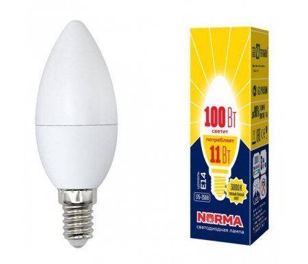 

Лампа Volpe, светодиодная LED-C37-11W/WW/E14/FR/NR