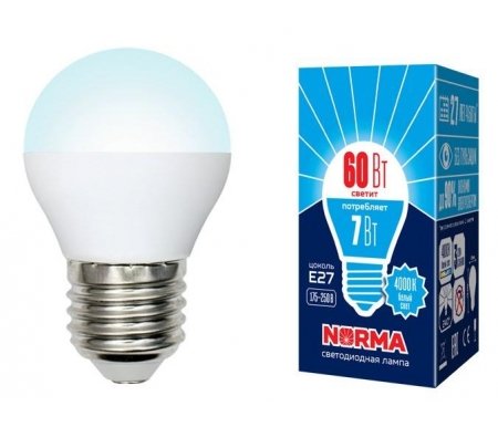 

Лампа Volpe, светодиодная LED-G45-7W/NW/E27/FR/NR