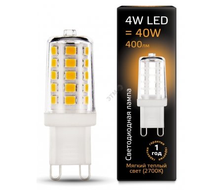 

Лампа Gauss, светодиодная LED G9 AC185-265V 4W 2700K