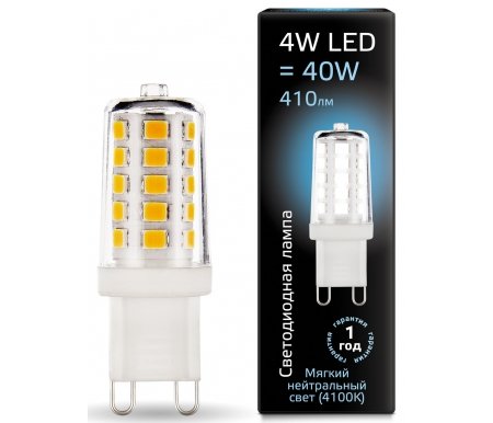 

Лампа Gauss, светодиодная LED G9 AC185-265V 4W 4100K