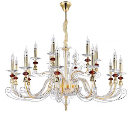 

Подвесная люстра Crystal Lux, Catarina Sp12+6 Gold/Transparent-Cognac